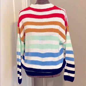 🩶 Crocheted Rainbow Sweater S/M